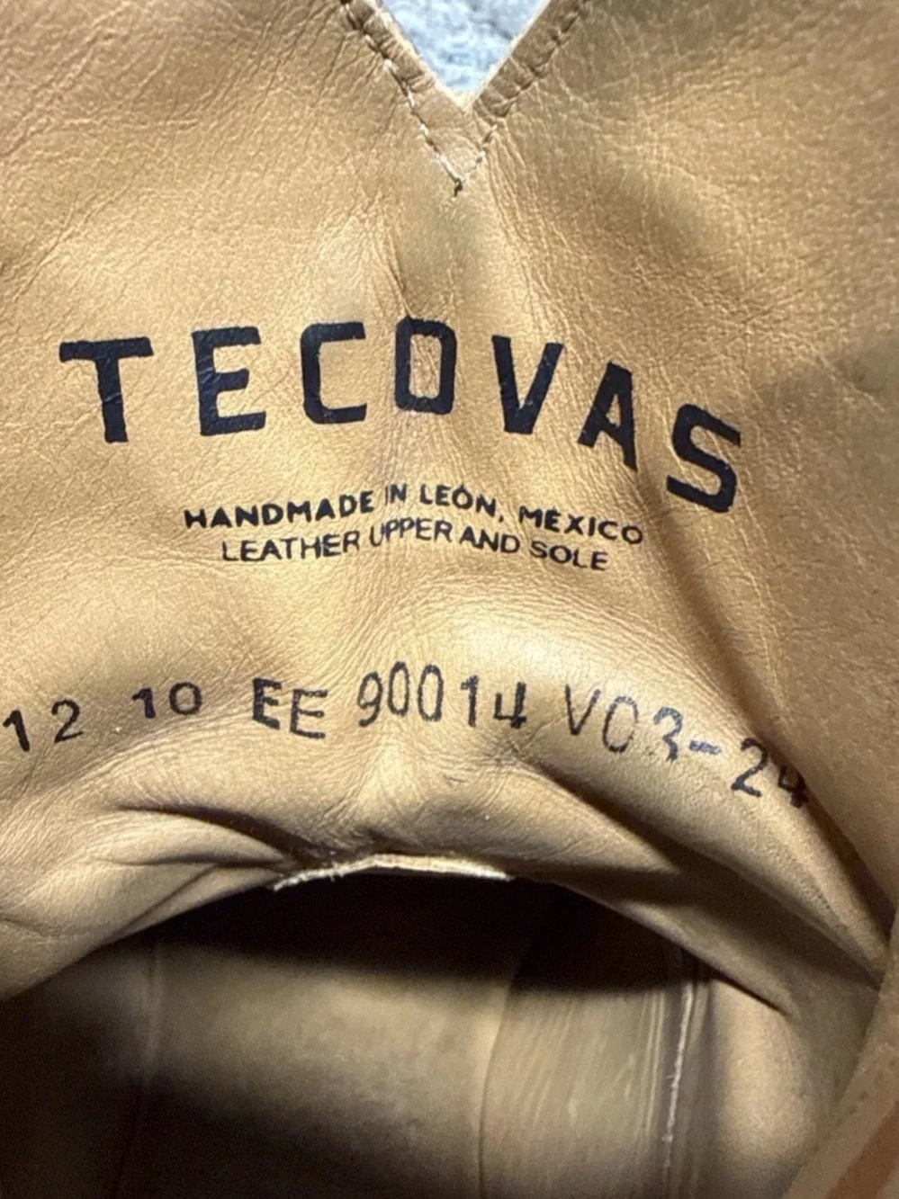 TECOVAS Dean  10 EE Men Cowboy Brown Western Zip Slim Ranchwear Roper W/ Zipper